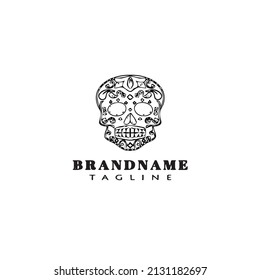 day of the dead symbol logo icon cartoon design template black modern isolated vector illustration