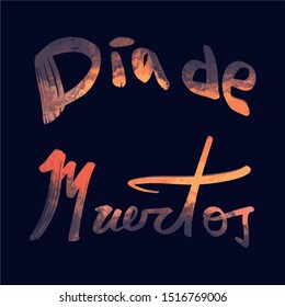Day of the Dead template in spanish. Simple and colorful illustration. Textured isolated, vector design. Mexico´s traditional Celebration. 1st of November representation.