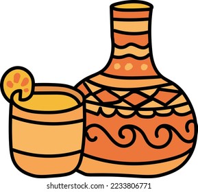 Day of the dead tequila clipart vector
