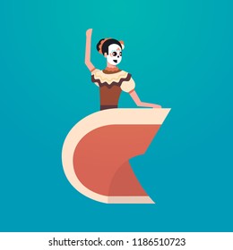 day of dead traditional mexican halloween woman wearing traditional clothes skeleton mask dia de los muertos holiday party female cartoon character full length flat vector illustration