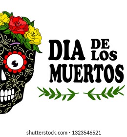 Day Of Dead Traditional Mexican Halloween Dia De Los Muertos Holiday Party Decoration Banner 