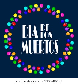 Day Of Dead Traditional Mexican Halloween Dia De Los Muertos Holiday Party Decoration Banner Invitation Flat Vector Illustration