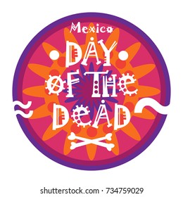 Day Of Dead Traditional Mexican Halloween Dia De Los Muertos Holiday Party Decoration Banner Invitation Flat Vector Illustration