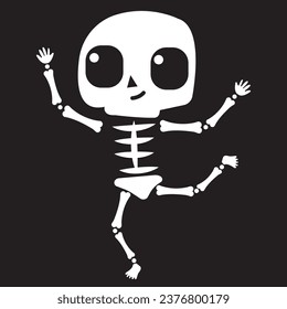 Day of the dead, traditional symbol of Mexican holiday, Halloween or Dia De Los Muertos party decoration vector. Skull and bones dancing, party in Mexico. Calaca, dance and celebration movements, huma