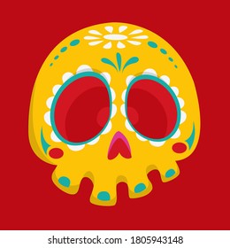 Day of the dead vector illustration. Cartoon skull