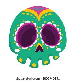 Day of the dead vector illustration. Cartoon skull