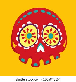Day of the dead vector illustration. Cartoon skull