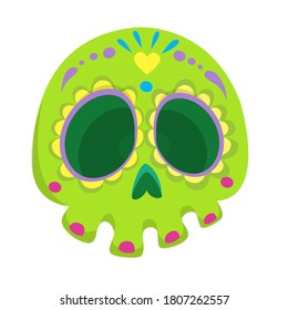 Day of the dead vector illustration. Cartoon skull