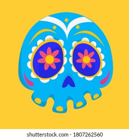 Day of the dead vector illustration. Cartoon skull