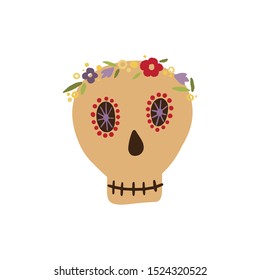 Day of the dead vector illustration. Dia de los muertos. Day of the dead Mexico cartoon icon isolate.