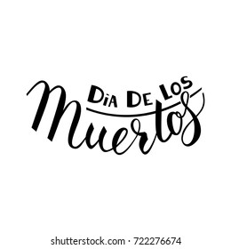 Day of the dead vector illustration. Hand sketched lettering Dia de los Muertos for postcard or celebration design. Hand drawn typography poster on textured background