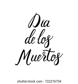 Day of the dead vector illustration. Hand sketched lettering Dia de los Muertos for postcard or celebration design. Hand drawn typography poster on textured background