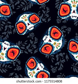 Day of the Dead Vector Illustration Pattern Seamless. Holiday, decorative element. 