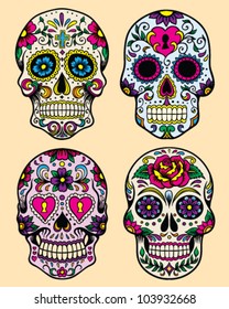 Day of the dead vector illustration set