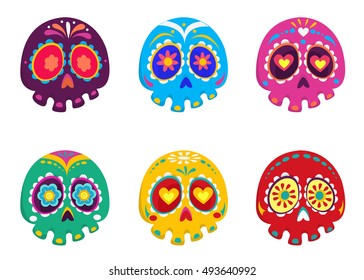 Day of the dead vector illustration set