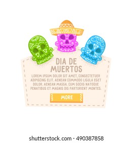 Day of the dead. Vector label, banner, poster