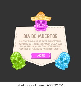 Day of the dead. Vector label, banner, poster