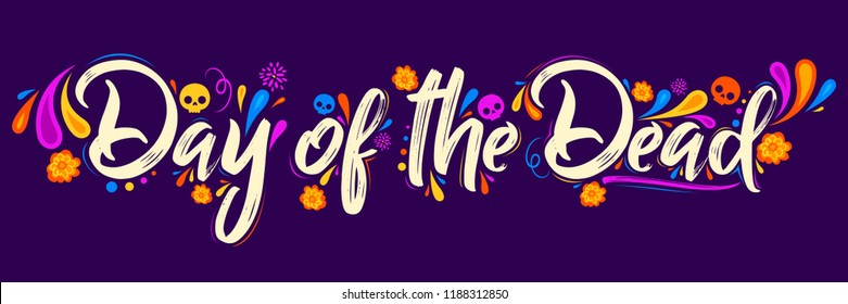 Day of the Dead vector lettering illustration 