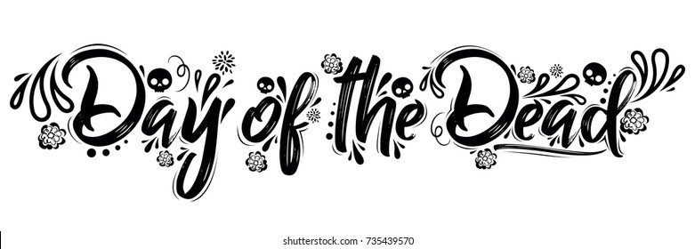 Day of the Dead vector lettering illustration