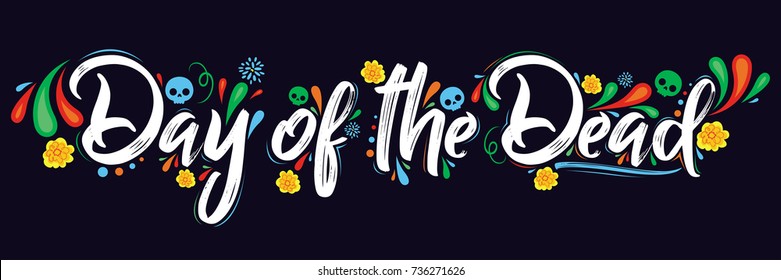 Day of the Dead vector lettering illustration