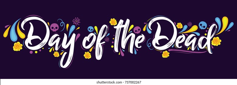 Day of the Dead vector lettering illustration