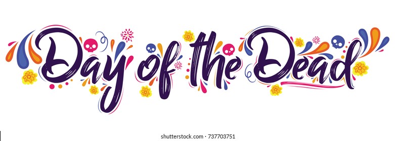 Day of the Dead vector lettering illustration