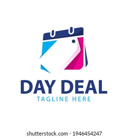 Day Deal Event Calendar Shopping Premium Logo Vector