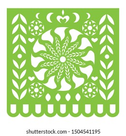 Day of the Death, Dia de los muertos paper cut Flag