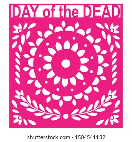 Day of the Death paper cut Flag