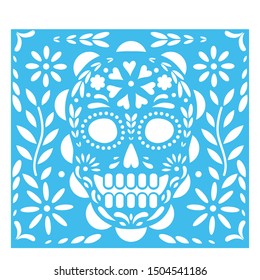 Day of the Death paper cut Flag with skull