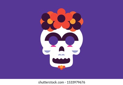 Day of the death skull and mexican traditions.