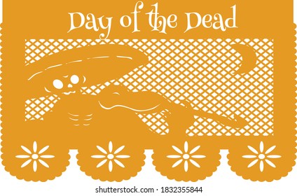 Day of the death, Vector of Papel picado typical of the day of the dead 