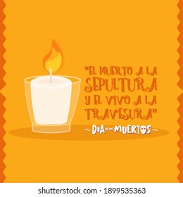 Day of deaths candle dia de muertos november image - vector