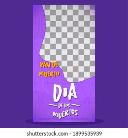 Day of deaths purple dia de muertos november poster - vector