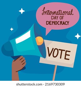 day of democracy lettering message
