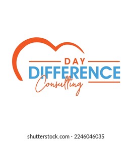 Day  difference logo, heart love, celebration  vector, non profit organization logo, life coaching, cosultation