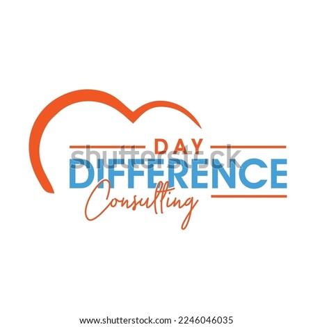Day  difference logo, heart love, celebration  vector, non profit organization logo, life coaching, cosultation