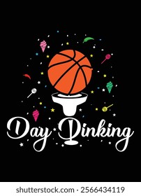 Day Dinking Basketball Vector Design.