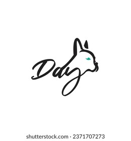 Day dog head logo icon vector template.eps