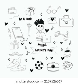 Father’s Day doodle set for Happy Father's Day