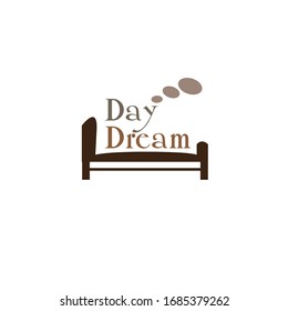 "day dream"  letter with simple background. icon illustration vector or web. artistic design image