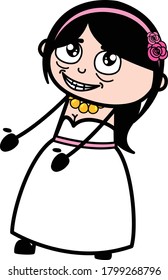 Day Dreaming Bride cartoon Vector Character Design Illustration