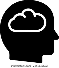 day dreaming glyph icon illustration vector