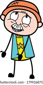 Day Dreaming Grandpa cartoon Character Design Illustration