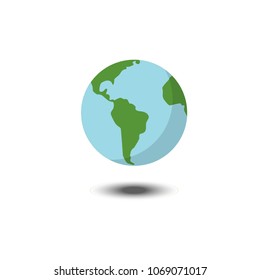 Day of Earth. Flat Earth icon