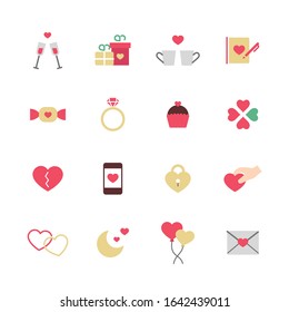 VALENTINE’S DAY FLAT ICON SET