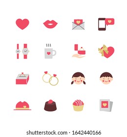 VALENTINE’S DAY FLAT ICON SET