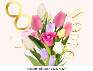 Woman’s day flowers background 