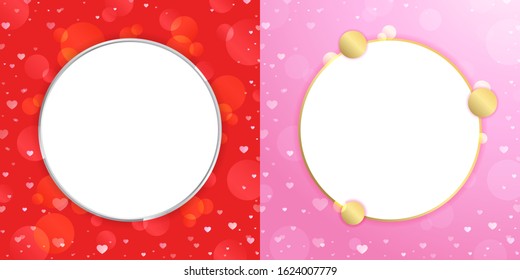 Valentine’s day frame background, love symbol illustration banner background, greeting card design