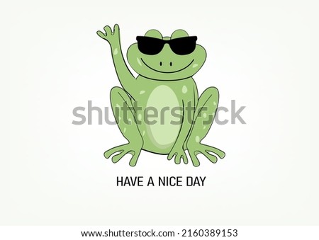 day frog money vector hand drawn have a nice day positive quote motivation inspire 